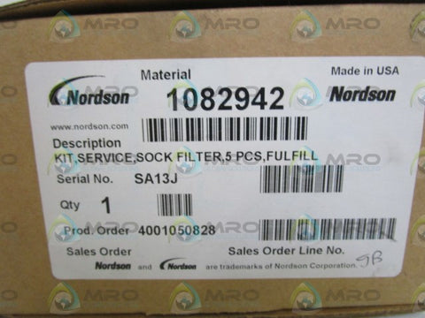 LOT OF 3 NORDSON SOCK FILTER 1082942 *NEW IN BOX*
