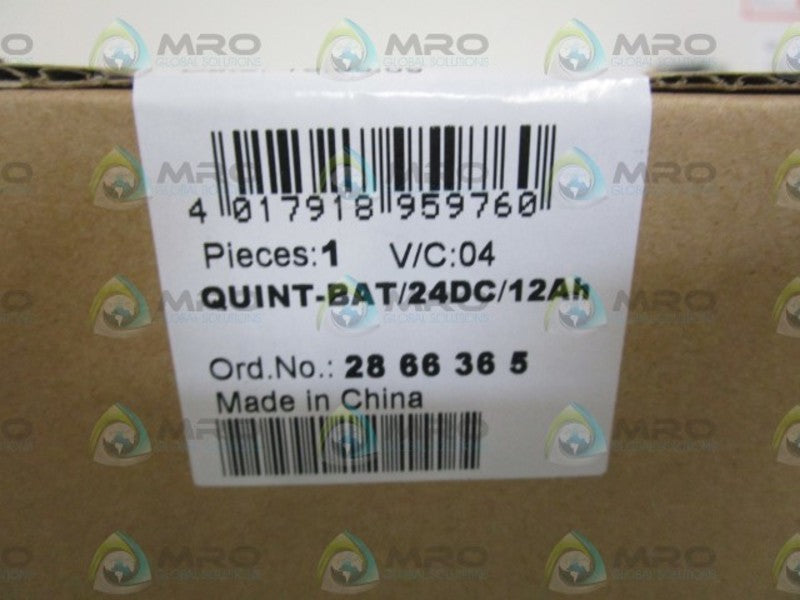 PHOENIX CONTACT BATTERY MODULE QUINT-BAT/24DC/12Ah * FACTORY SEALED *