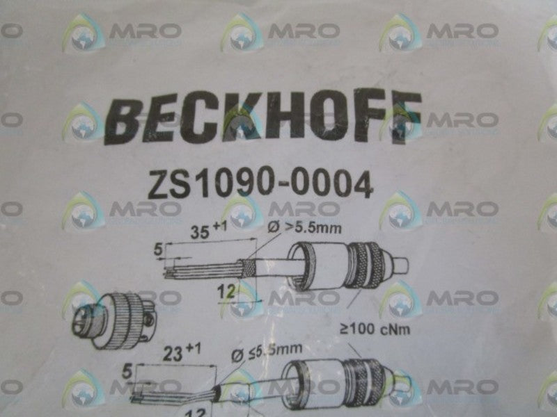 BECKHOFF ETHERNET PLUG ZS1090-0004 * NEW IN FACTORY BAG *