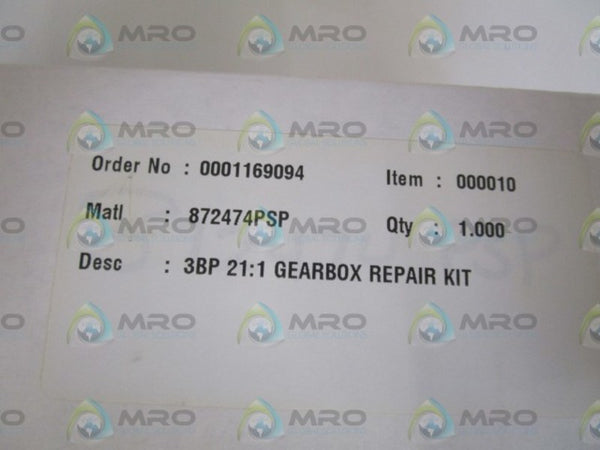 3BP 21:1 GEARBOX REPAIR KIT 872474PSP  NSMP