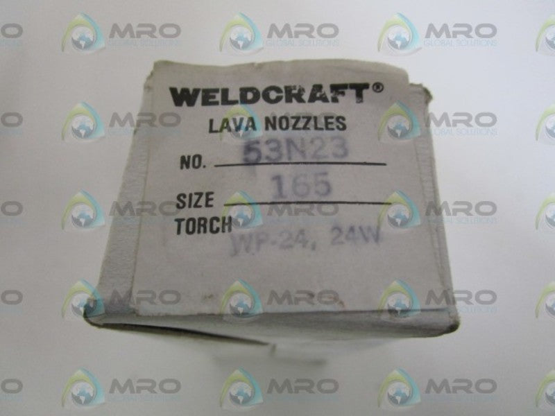 LOT OF 10 WELDCRAFT LAVA NOZZLES SIZE:165 53N23 *NEW IN BOX*