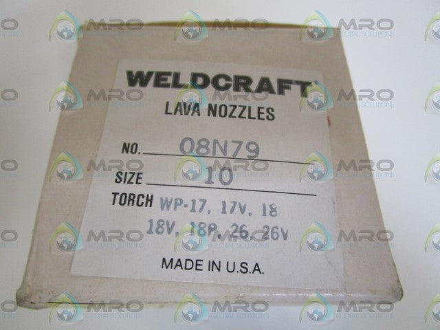 LOT OF 10 WELDCRAFT LAVA NOZZLES SIZE:10 08N79 *NEW IN BOX*