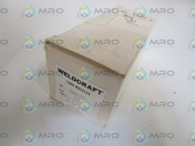 LOT OF 10 WELDCRAFT LAVA NOZZLES SIZE:10 08N79 *NEW IN BOX*