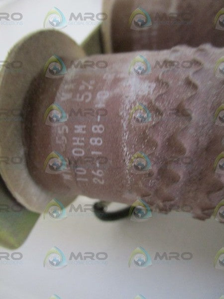 LOT OF 2 MRC RESISTOR 10OHMS 550W 26-188-10RC *USED*
