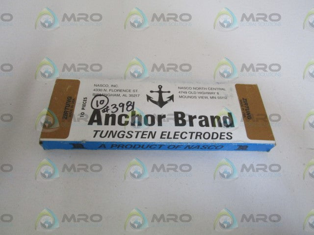 LOT OF 10 ANCHOR TUNGSTEN ELECTRODES 1/16 X 6 *FACTORY SEALED*