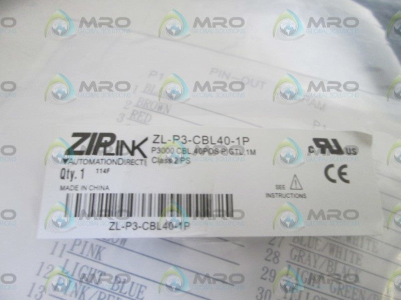 AUTOMATION DIRECT ZIP LINK PLC CABLE ZL-P3-CBL40-1P * NEW IN FACTORY BAG *