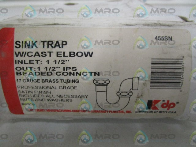 THE KEENEY MANUFACTURING CO. SINK TRAP W/ CAST ELBOW 455SN *NEW IN BOX*