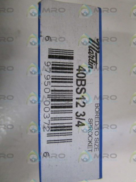 MARTIN 40BS12 SPROCKET 3/4" *FACTORY SEALED*