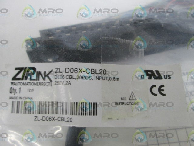 AUTOMATION DIRECT ZIP LINK PLC CABLE ZL-D06X-CBL20 * NEW IN FACTORY BAG *