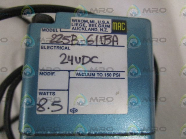 MAC SOLENOID VALVE 225B-611BA *NEW NO BOX*