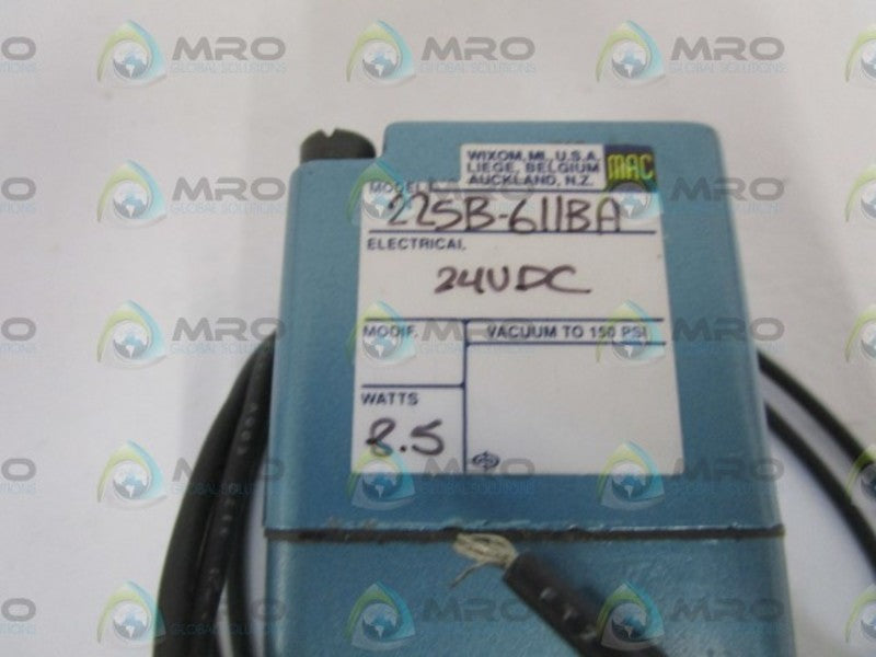 MAC SOLENOID VALVE 225B-611BA *NEW IN BOX*