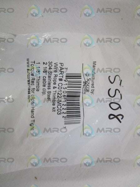 SUNCON STAINLESS WIRE ROPE & THIMBLE KIT C0122-MC03  NSMP