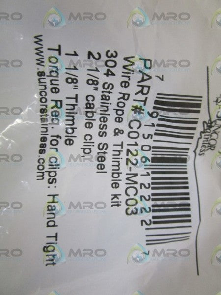 SUNCON STAINLESS WIRE ROPE & THIMBLE KIT C0122-MC03  NSMP