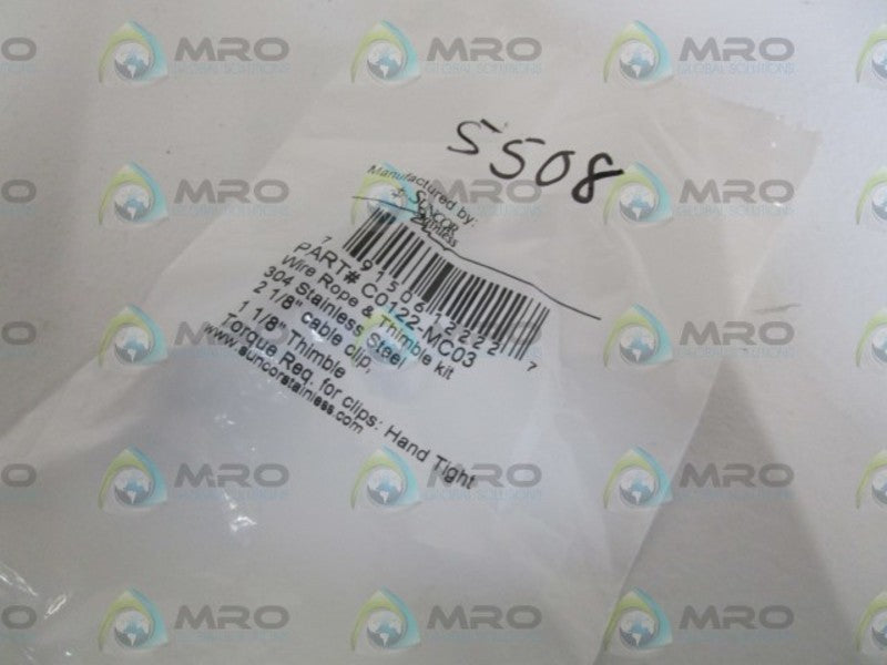 SUNCON STAINLESS WIRE ROPE & THIMBLE KIT C0122-MC03  NSMP