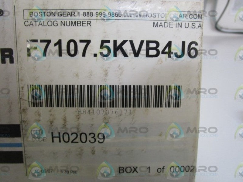 BOSTON GEAR SPEED REDUCER F7107.5KVB4J6  NSMP