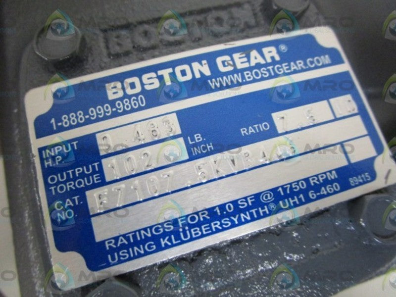 BOSTON GEAR SPEED REDUCER F7107.5KVB4J6  NSMP