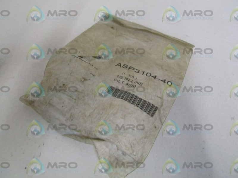 ARROW PNEUMATICS 1/2" IN-LINE FILTER ASP3104-40 * NEW IN FACTORY BAG *