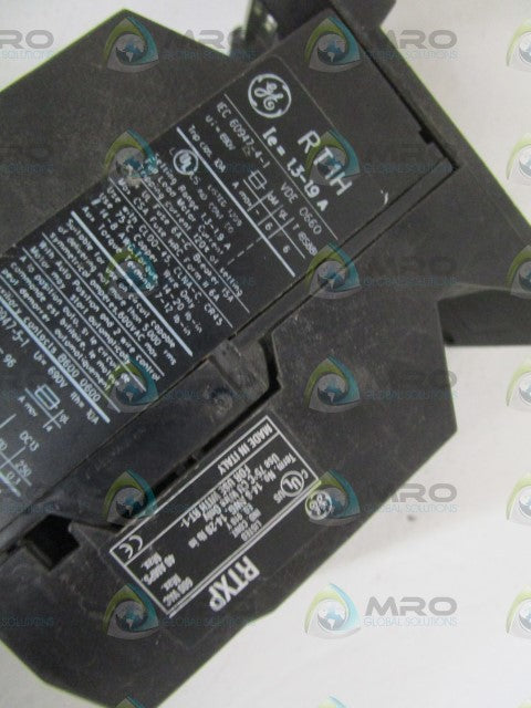 GENERAL ELECTRIC 1,3-1,9A OVERLOAD RELAY RT1H W/ RTXP *USED*