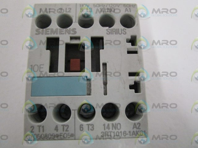 SIEMENS 3RT1016-1AK61 CONTACTOR 110/120V *USED*
