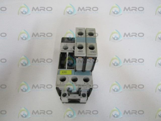 SIEMENS CONTACTOR 3RT1024-1AG20 W/ 3RH1921-1CA10 *USED*