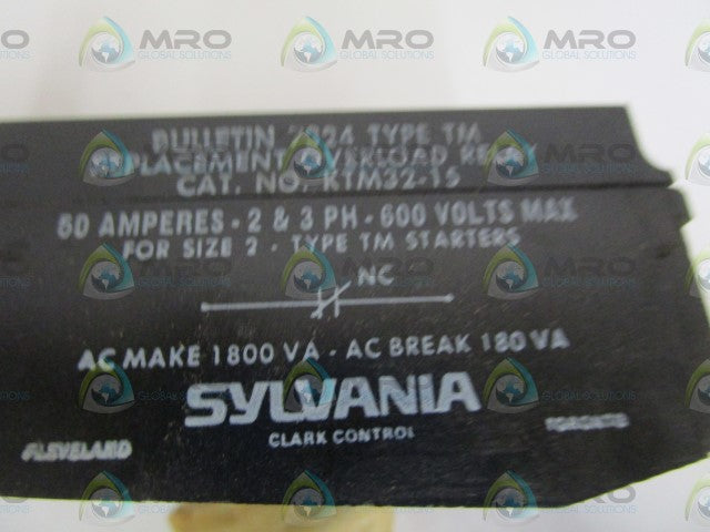 SYLVANIA OVERLOAD RELAY KTM32-15 *NEW IN BOX*
