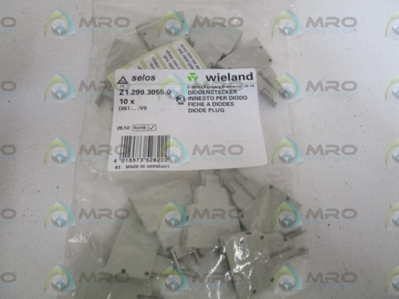 LOT OF 10 WIELAND DIODE PLUG Z1.299.3055.0  NSMP