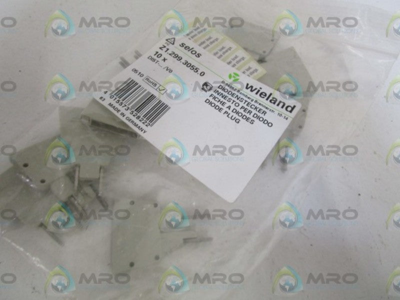 LOT OF 10 WIELAND DIODE PLUG Z1.299.3055.0  NSMP