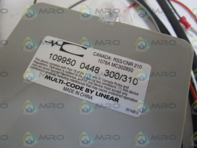 LINEAR MULTI-CODE GATE RECEIVER MC109950 *NEW IN BOX*