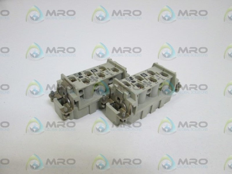 LOT OF 2 HARTING CONNECTOR Han 6 HsB *USED*
