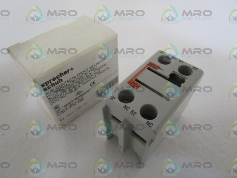 SPRECHER+SCHUH AUXILIARY CONTACT CS7-PV-02 *NEW IN BOX*