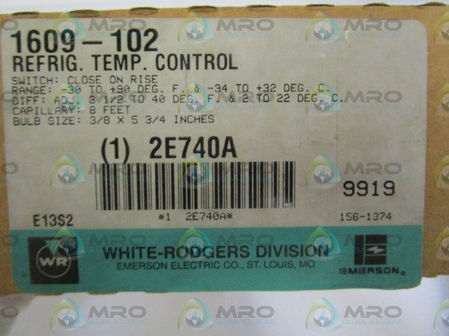 WHITE-RODGERS 1609-102 TEMPERATURE CONTROL *NEW IN BOX*