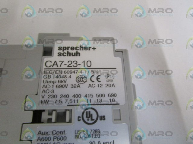 SPRECHER+SCHUH 200-220V/208-240V CONTACTOR CA7-23-10-220W *NEW IN BOX*