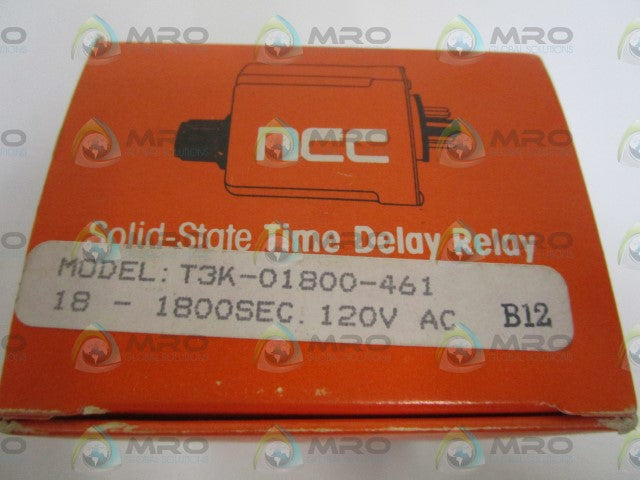 NCC T3K-1800-461 SOLID STATE TIMER 18-1800 SEC. *NEW IN BOX*