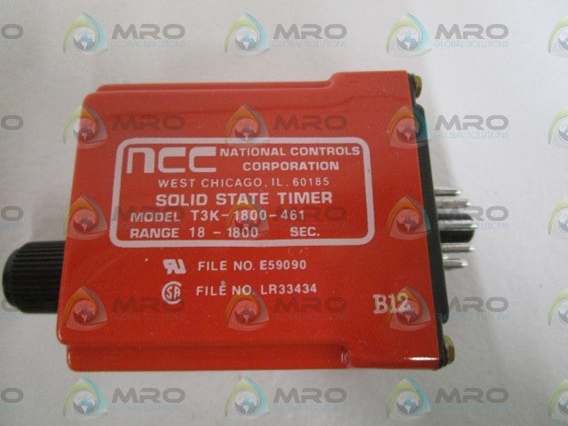 NCC T3K-1800-461 SOLID STATE TIMER 18-1800 SEC. *NEW IN BOX*