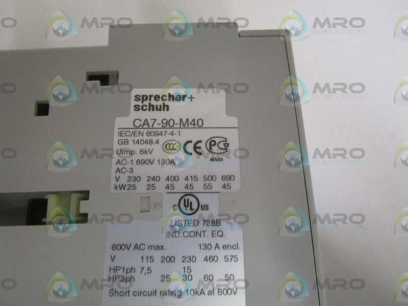 SPRECHER+SCHUH 110/120V CONTACTOR CA7-90-M40-120 *NEW IN BOX*