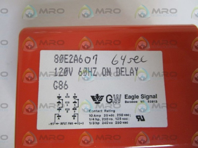 EAGLE SIGNAL 120V 64 SEC. ON DELAY RELAY 80E2A607  NSMP