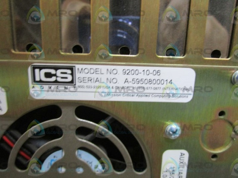 ICS CHASSIS 10 SLOT ASSEMBLY 9200-10-06 (AS PICTURED) *NEW NO BOX*