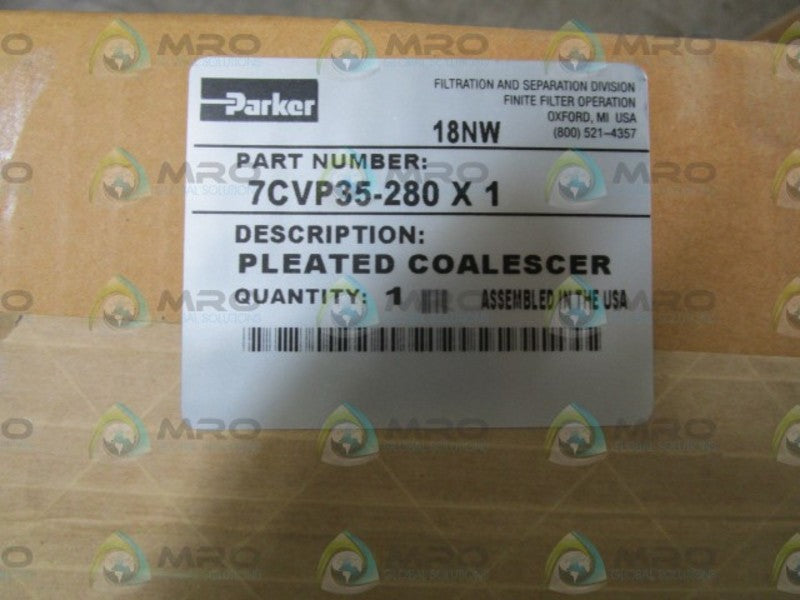 PARKER PLEATED COALESCER 7CVP35-280 X 1 *FACTORY SEALED*