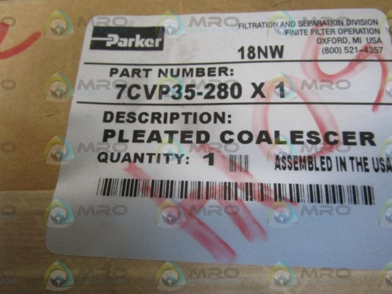 PARKER PLEATED COALESCER 7CVP35-280 X 1 *NEW IN BOX*