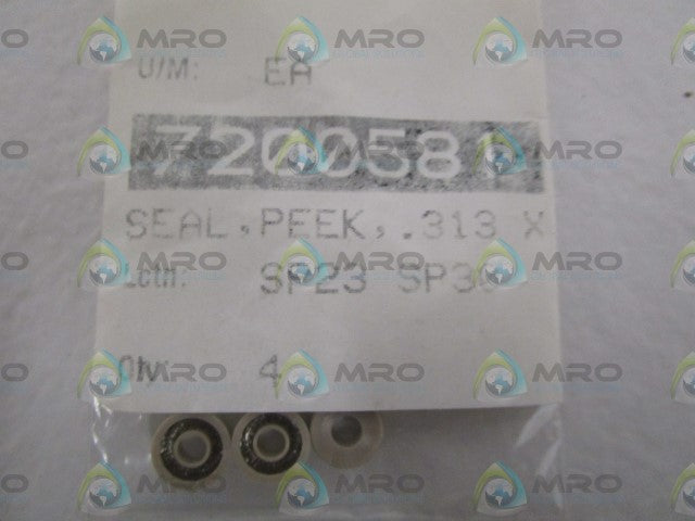 LOT OF 3 PEEK , .313 X .125 SEAL 7200581 *NEW IN BAG*