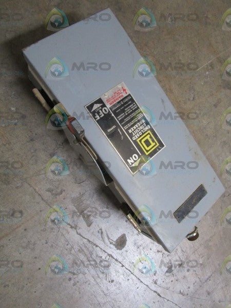 SQUARE D CIRCUIT BREAKER ENCLOSURE FA-100-AWK *USED*