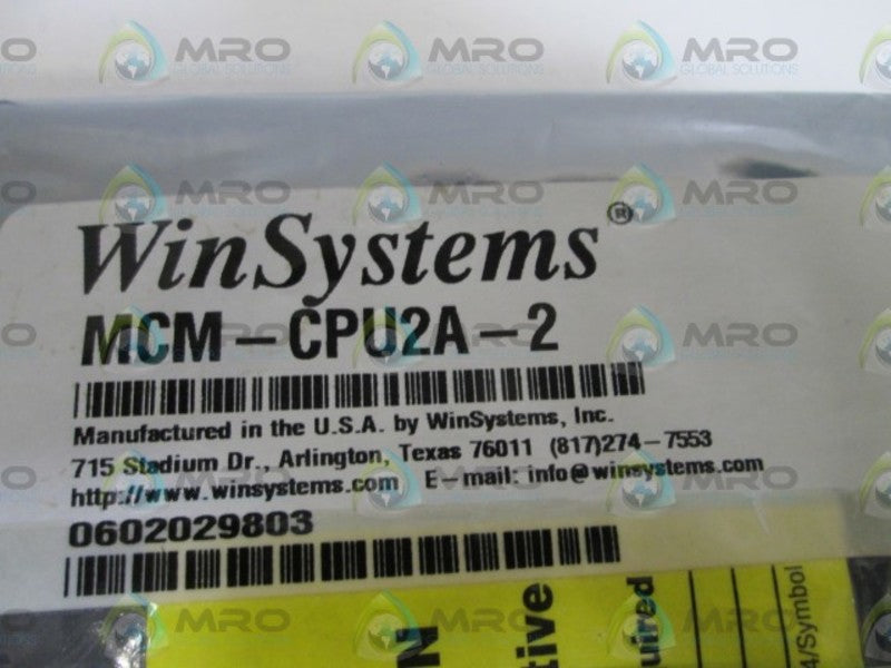 WIN SYSTEMS MCM-CPU2A-2 CPU BOARD  UNMP