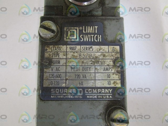 SQUARE D LIMIT SWITCH 9007-B52B2 *USED*