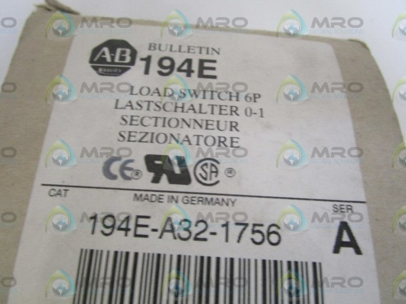 ALLEN BRADLEY 194E-A32-1756 SER. A LOAD SWITCH (AS PICTURED)  NSMP