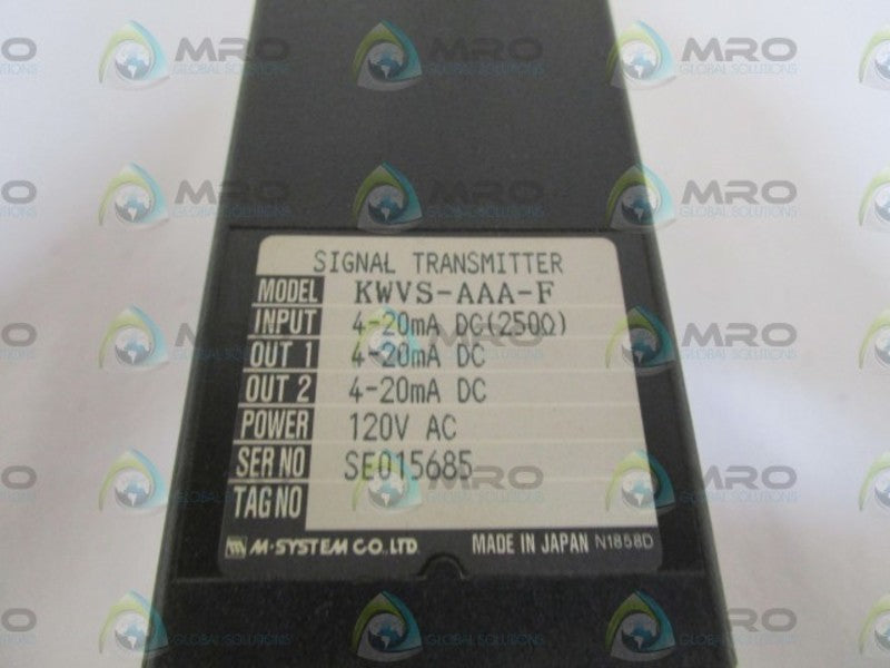 M-SYSTEM 120VAC SIGNAL TRANSMITTER KWVS-AAA-F  UNMP
