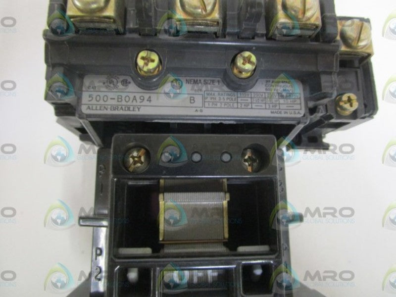 ALLEN BRADLEY AC CONTACTOR 500-BOA94 SER.B (AS PICTURED)  NSMP