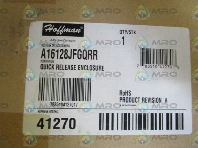 HOFFMAN A16128JFGQRR QUICK RELEASE ENCLOSURE *NEW IN BOX*