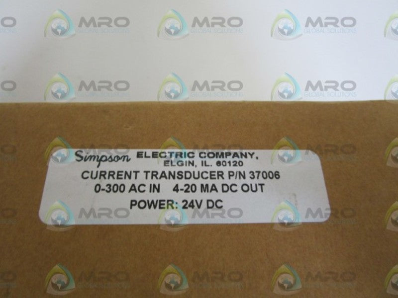 SIMPSON 24VDC CURRENT TRANSDUCER 37006 *FACTORY SEALED*