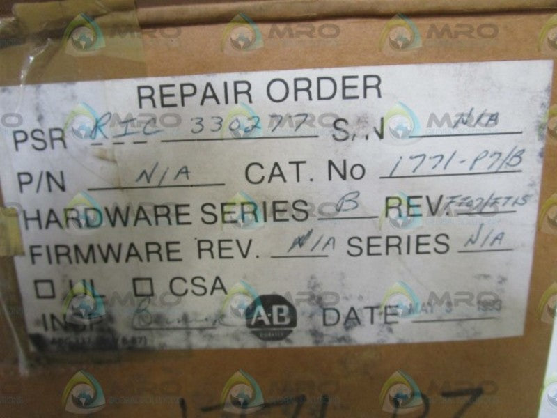 ALLEN BRADLEY 1771-P7 SER. B REMAN