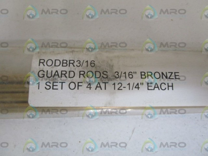 INDUSTRIAL MRO RODBR3/16 LOT OF 4 GUARD RODS AT 12-1/4"(EACH) * NEW IN BAG *